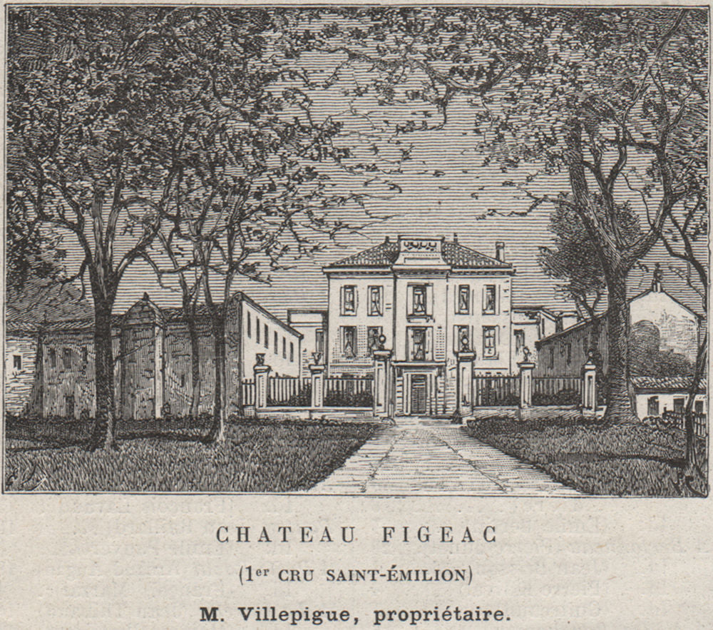 SAINT-ÉMILIONNAIS. Chateau Figeac (1er Cru Saint-Émilion). Bordeaux. SMALL 1908